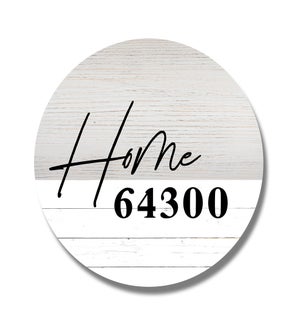Personalized Zip Home White Circle